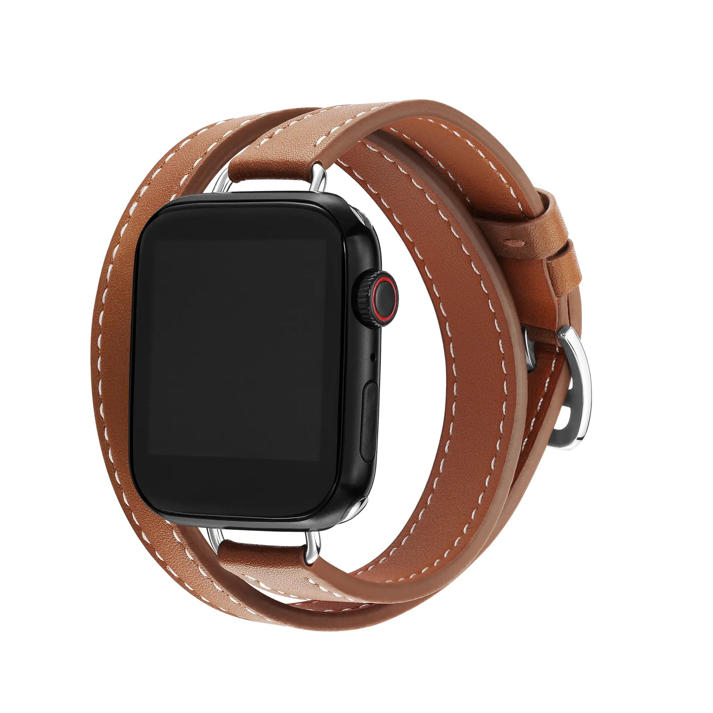 Slim Double Loop Leather Band for Apple Watch 8/7/6/4