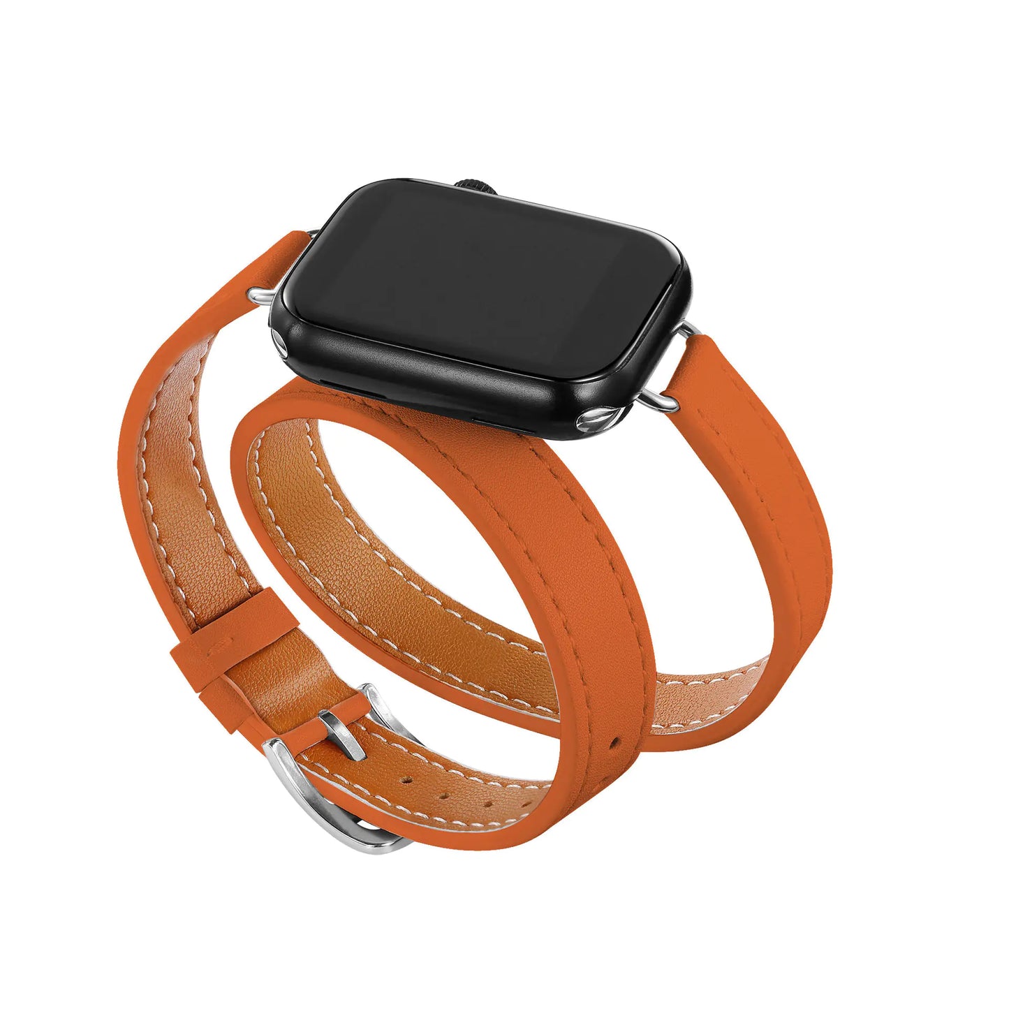 Slim Double Loop Leather Band for Apple Watch 8/7/6/4