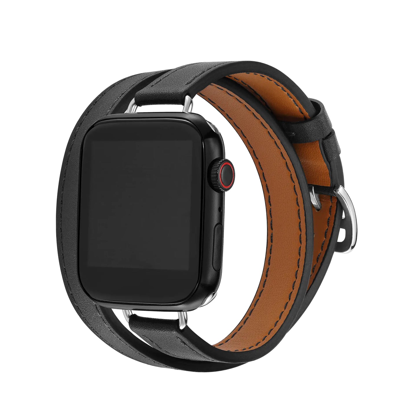 Slim Double Loop Leather Band for Apple Watch 8/7/6/4