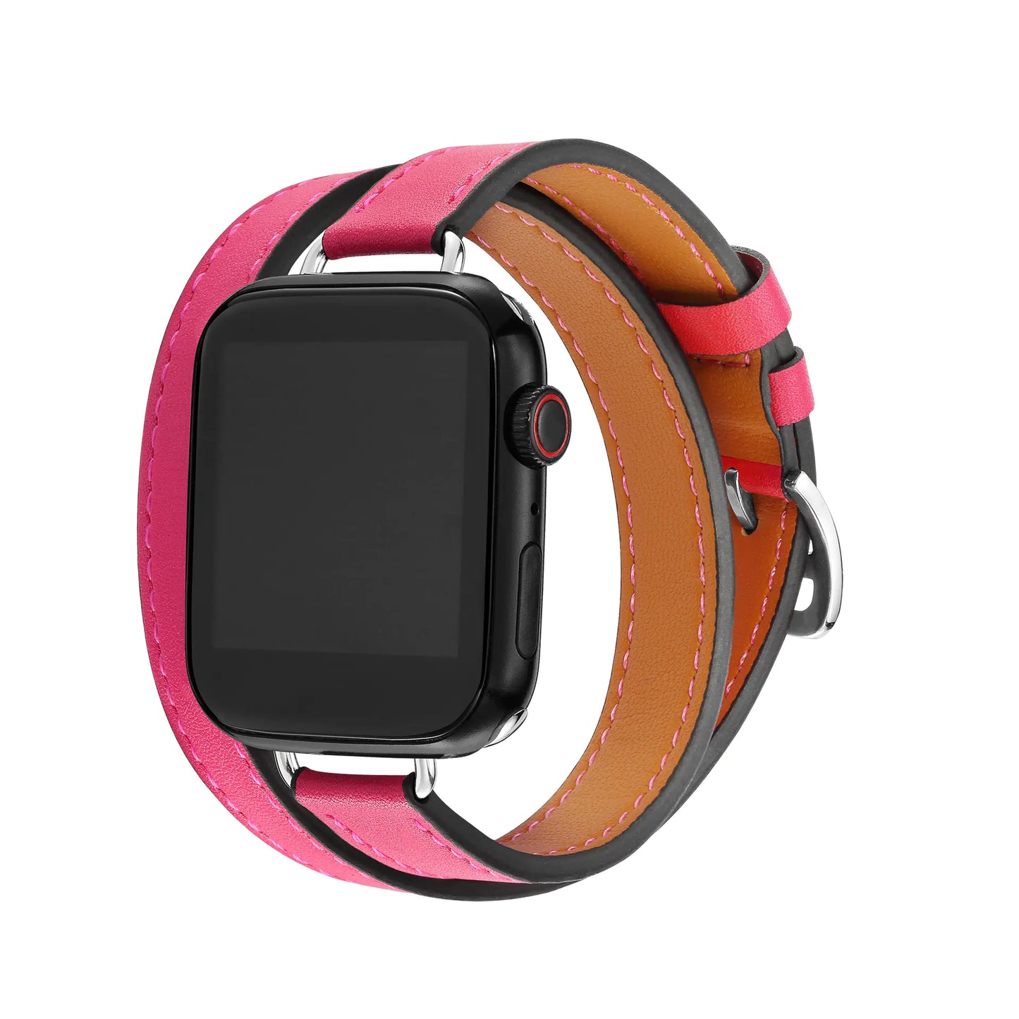 Slim Double Loop Leather Band for Apple Watch 8/7/6/4