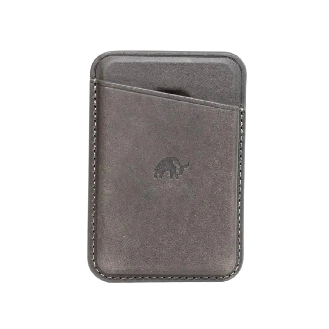 Bullstrap Premium Leather MagSafe Wallet Compatible with All MagSafe iPhone Cases Slate Gray