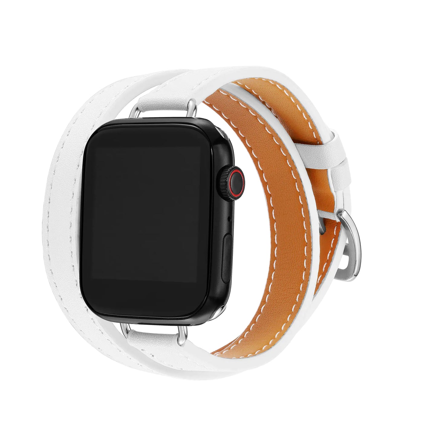 Slim Double Loop Leather Band for Apple Watch 8/7/6/4