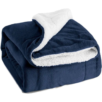 Sherpa Lambswool Blanket, Double-Sided Fleece Throw