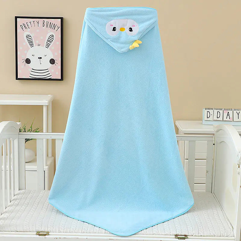 Children's Coral Fleece Towel with Hooded Blanket