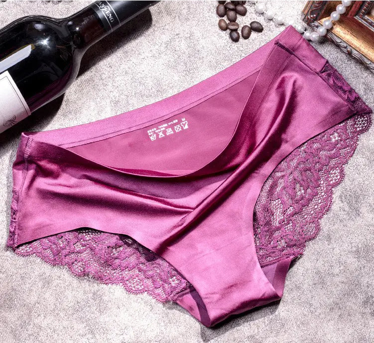 Lace Women's Underwear, Low-Waist Cotton Triangle Panties