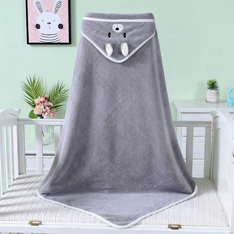 Children's Coral Fleece Towel with Hooded Blanket