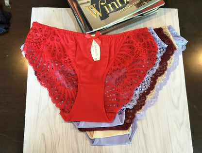 Low Waist Ice Silk Lace Panties - Sexy Temptation