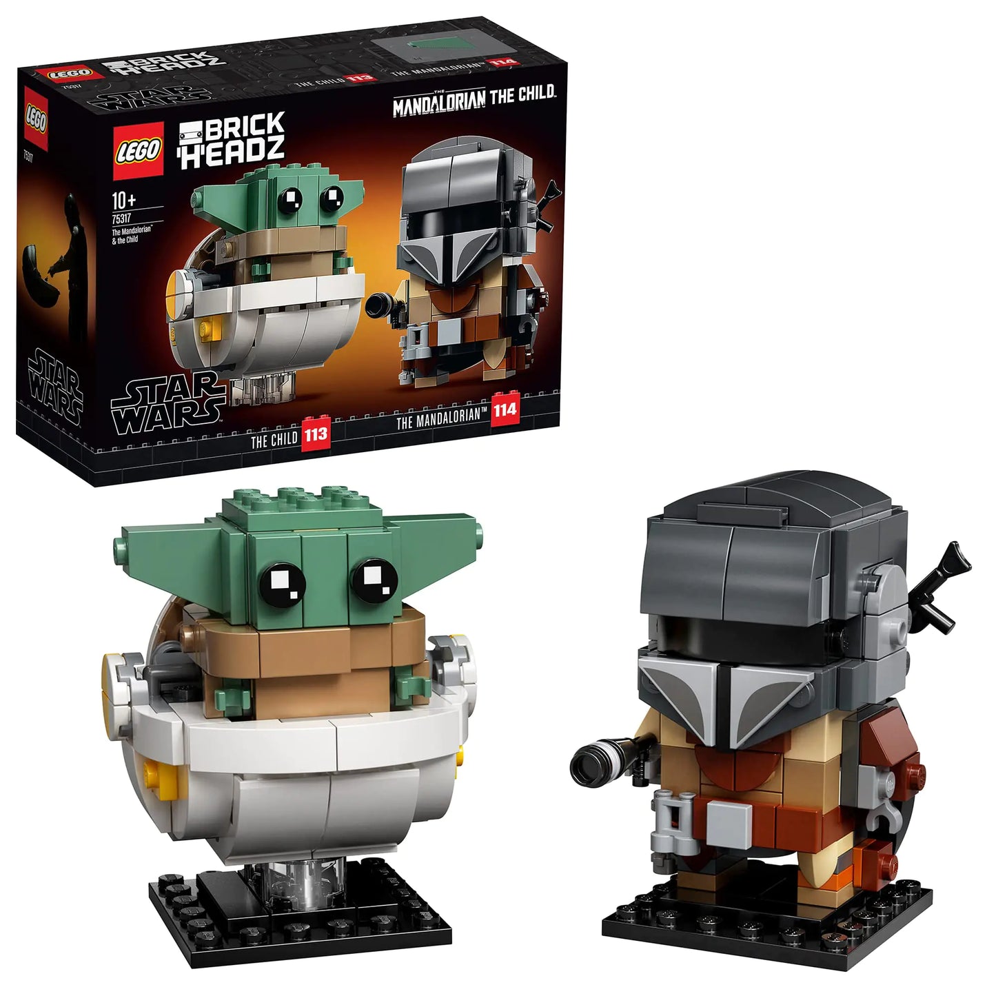 LEGO BrickHeadz Star Wars The Mandalorian & The Child 75317 Building Kit Fun Building Toy for Kids and Any Star Wars Fan Featuring Buildable The Mandalorian and The Child Figures (295 Pieces)