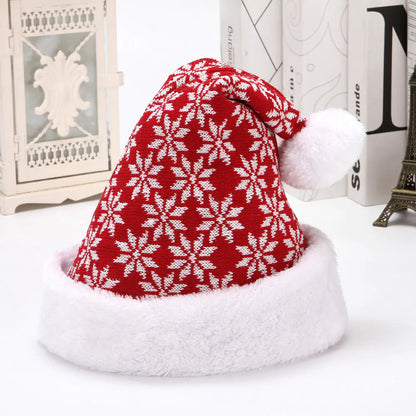 Snowflake Deer Knitted Wool Christmas Hat