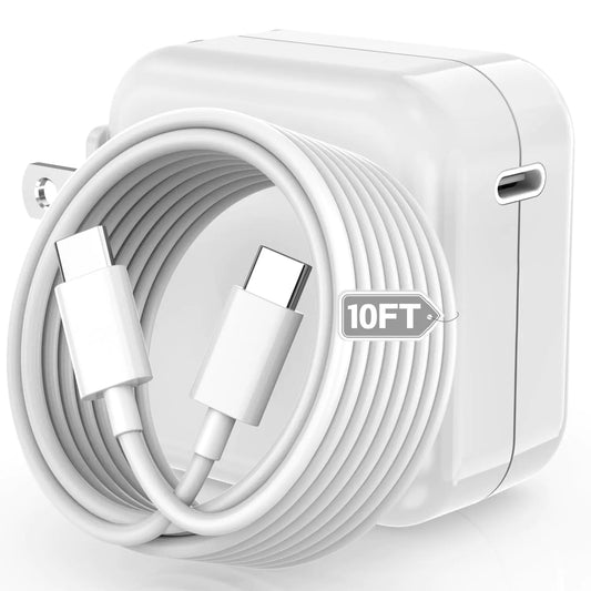 Mac Book Pro Charger - USB C Charger Fast Charger Power Adapter for USB C Port MacBook Pro/MacBook Air 16 15 14 13 inch New iPad Pro and All USB C Device Included 10FT Long USB C to C Charger Cable