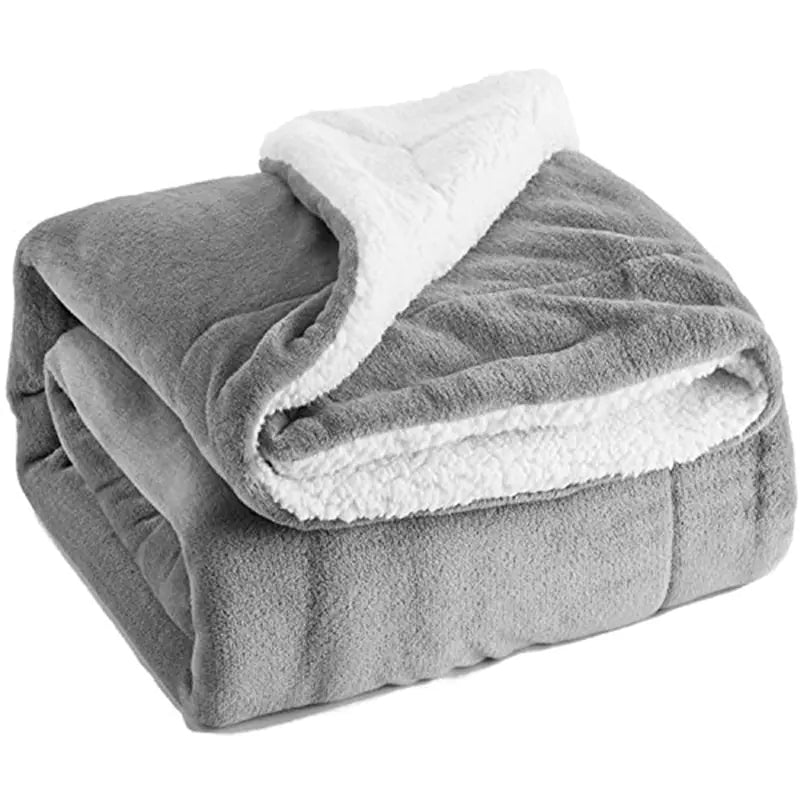 Sherpa Lambswool Blanket, Double-Sided Fleece Throw