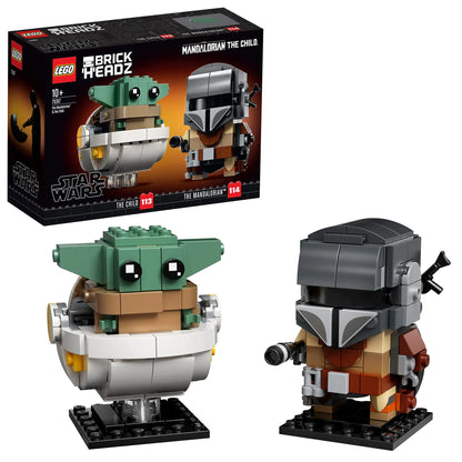 LEGO BrickHeadz Star Wars The Mandalorian & The Child 75317 Building Kit Fun Building Toy for Kids and Any Star Wars Fan Featuring Buildable The Mandalorian and The Child Figures (295 Pieces)
