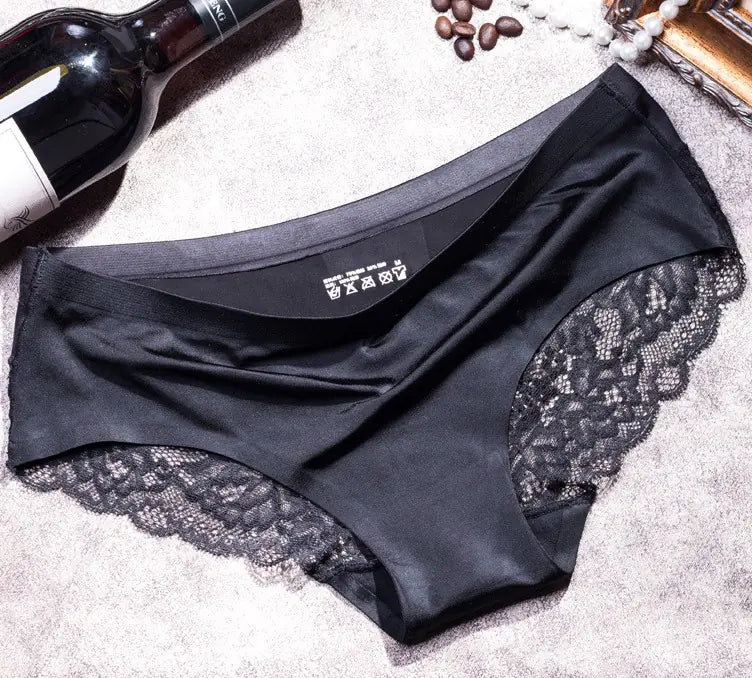 Lace Women's Underwear, Low-Waist Cotton Triangle Panties