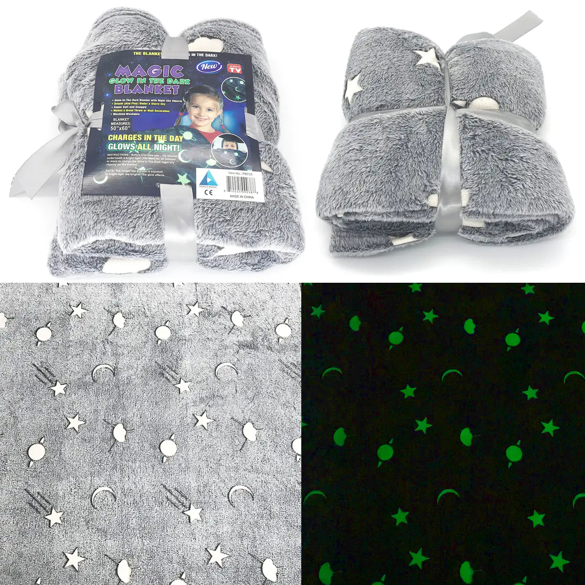 Glow-in-the-Dark Coral Fleece Blanket and Rug