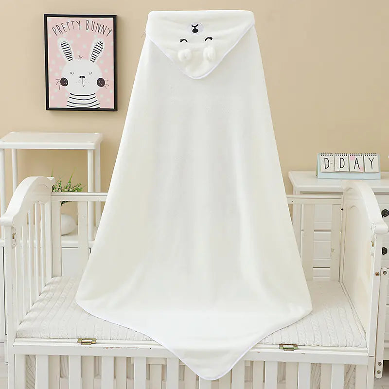 Children's Coral Fleece Towel with Hooded Blanket