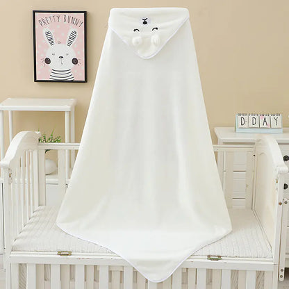 Children's Coral Fleece Towel with Hooded Blanket