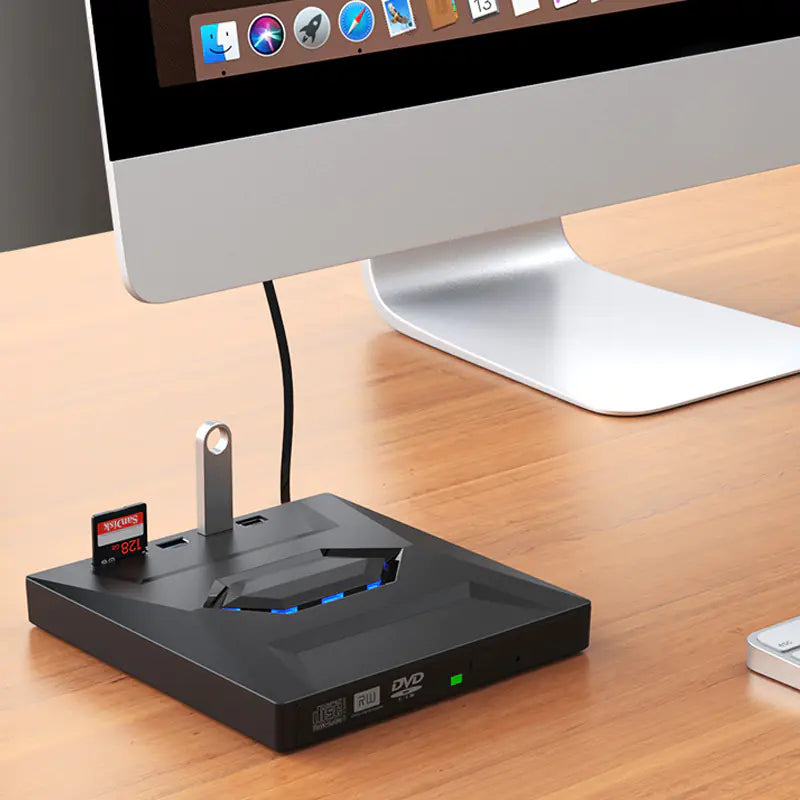 5-in-1 USB 3.0 Type-C External DVD Drive for Laptops