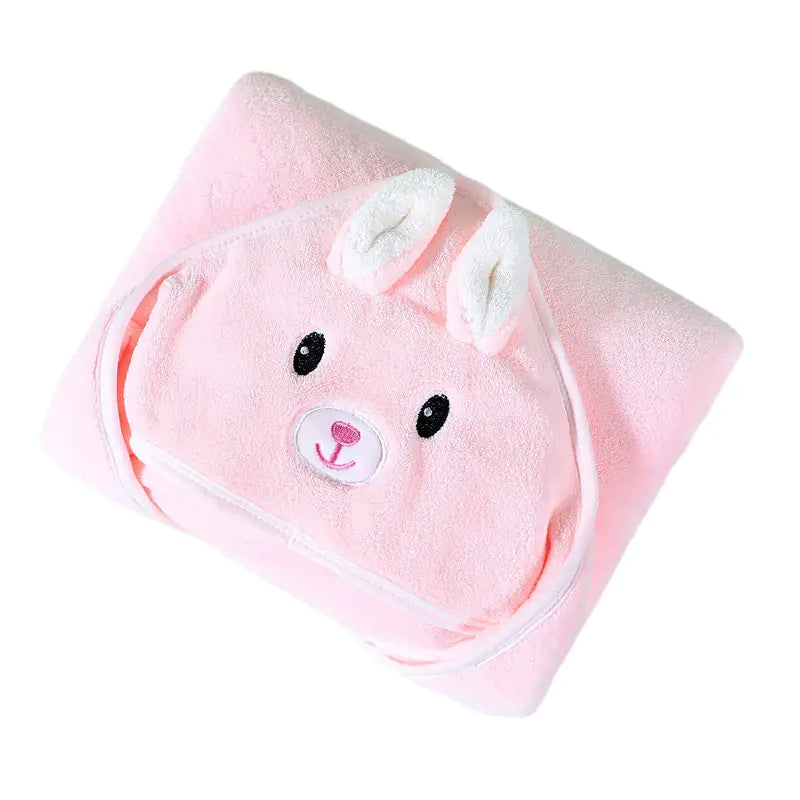 Children's Coral Fleece Towel with Hooded Blanket
