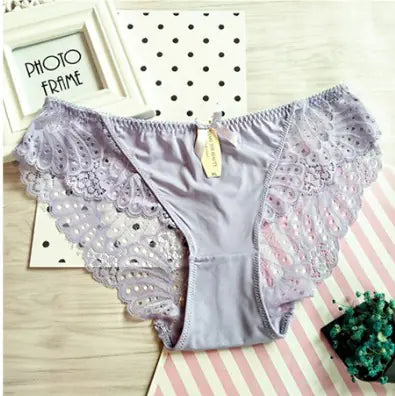 Low Waist Ice Silk Lace Panties - Sexy Temptation