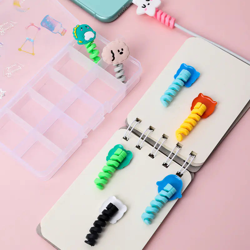 Cartoon Spiral USB Cable Protector and Organizer Bobbin