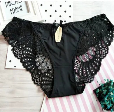 Low Waist Ice Silk Lace Panties - Sexy Temptation