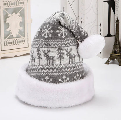 Snowflake Deer Knitted Wool Christmas Hat