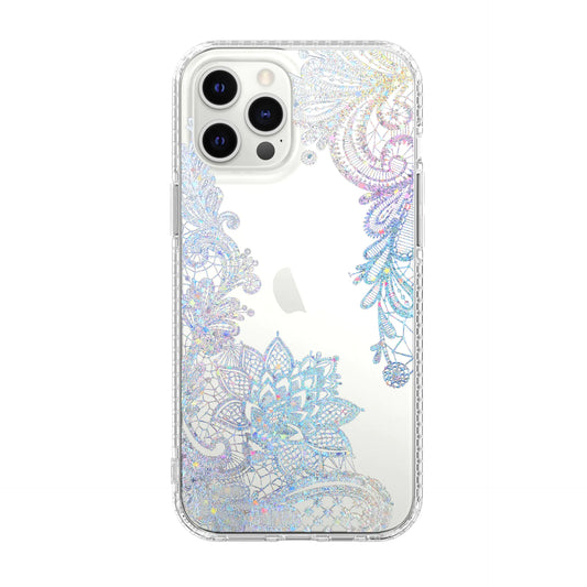 Mosaic Marble Pattern Floral Transparent Phone Case