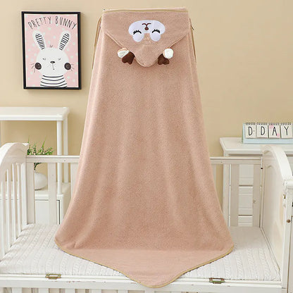 Children's Coral Fleece Towel with Hooded Blanket