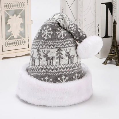 Snowflake Deer Knitted Wool Christmas Hat