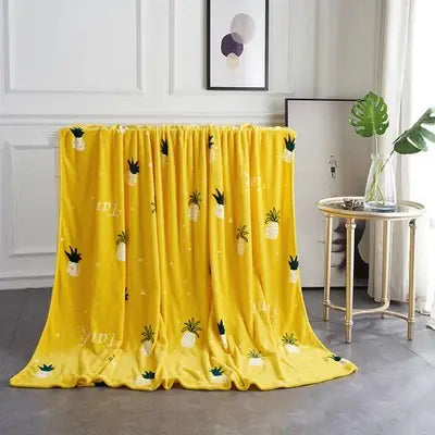 Colorful Pineapple Fleece Blanket for Kids' Gifts