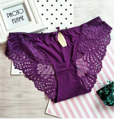 Low Waist Ice Silk Lace Panties - Sexy Temptation