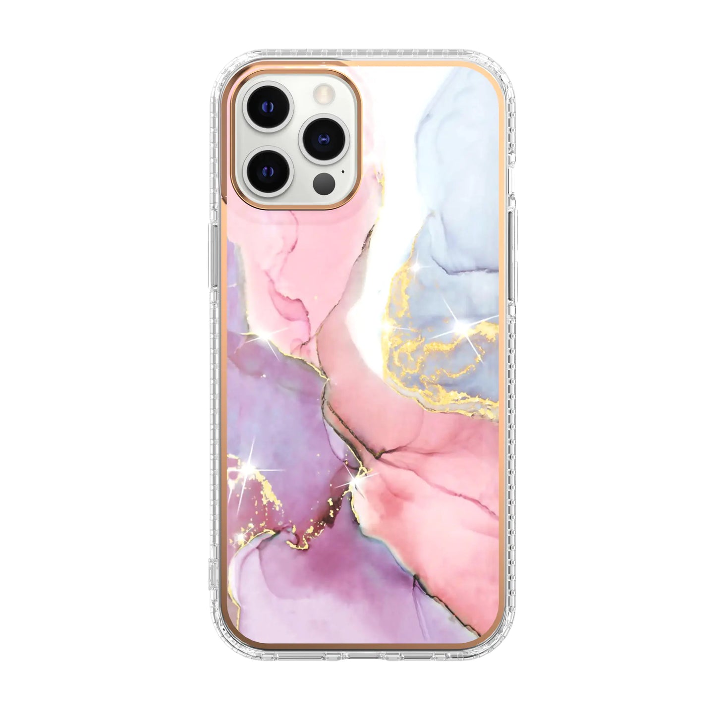 Mosaic Marble Pattern Floral Transparent Phone Case