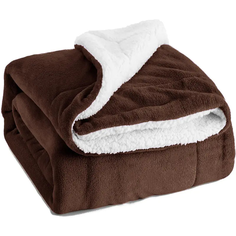 Sherpa Lambswool Blanket, Double-Sided Fleece Throw