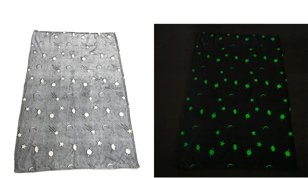 Glow-in-the-Dark Coral Fleece Blanket and Rug