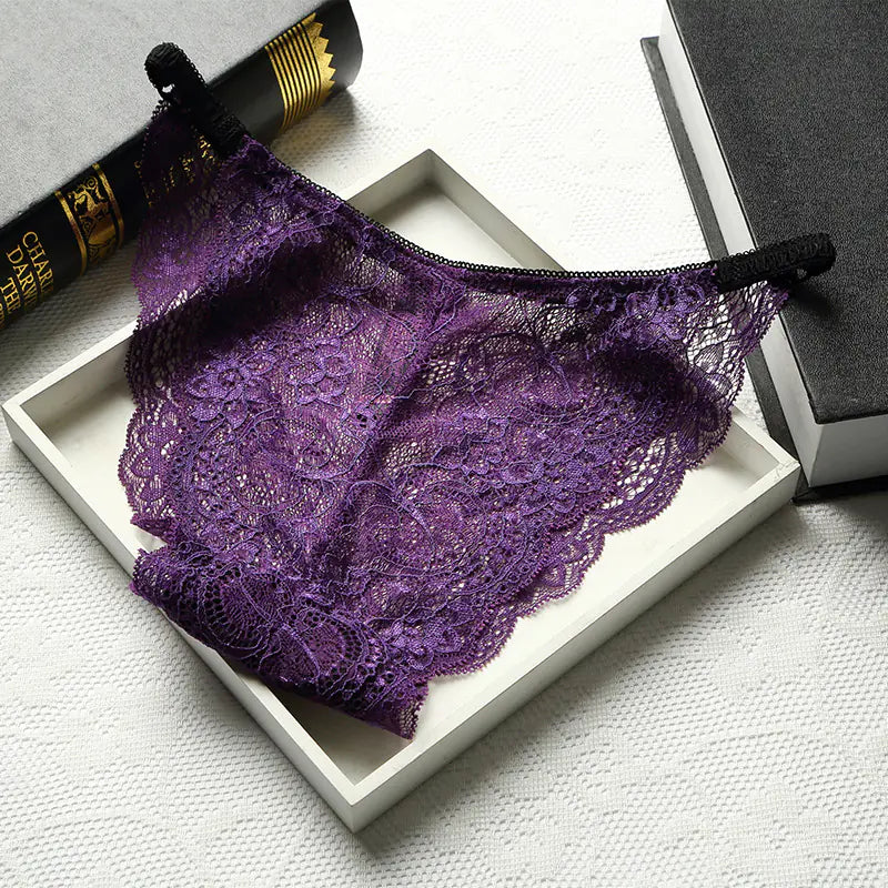Lace Seamless T-Back Women's Cotton Low Waist Panties