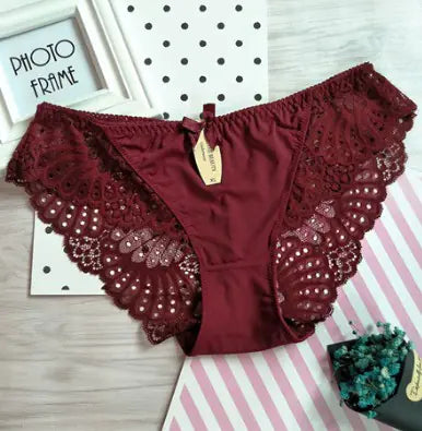 Low Waist Ice Silk Lace Panties - Sexy Temptation