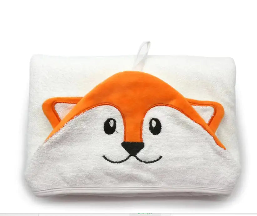 Children's Coral Fleece Towel with Hooded Blanket