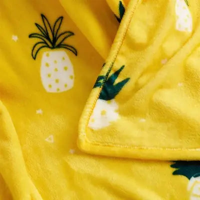 Colorful Pineapple Fleece Blanket for Kids' Gifts