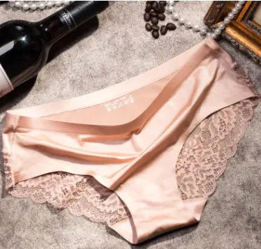 Lace Women's Underwear, Low-Waist Cotton Triangle Panties